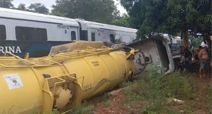 Tren Interoceánico choca con pipa en Chiapas; no hubo personas lesionadas