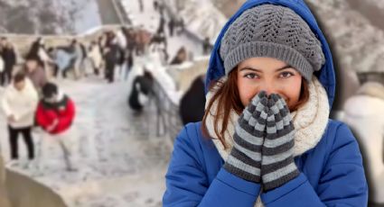 La Gran Muralla China se transforma en un enorme tobogán helado durante el invierno
