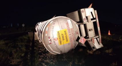 Vuelca pipa en Montemorelos