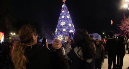 Guadalupe recibe la Navidad con el encendido del Pino en la Plaza Principal