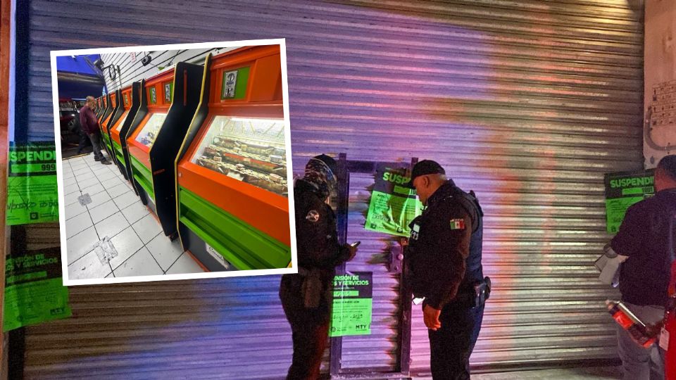 Ocho negocios del Centro de Monterrey fueron suspendidos tras detectarse máquinas tragamonedas y falta de permisos y medidas de seguridad.