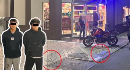 VIDEO | Caen dos presuntos grafiteros tras reporte del C4 en el Centro de Monterrey