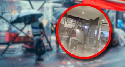 VIDEO | Techo de centro comercial cae tras las fuertes lluvias