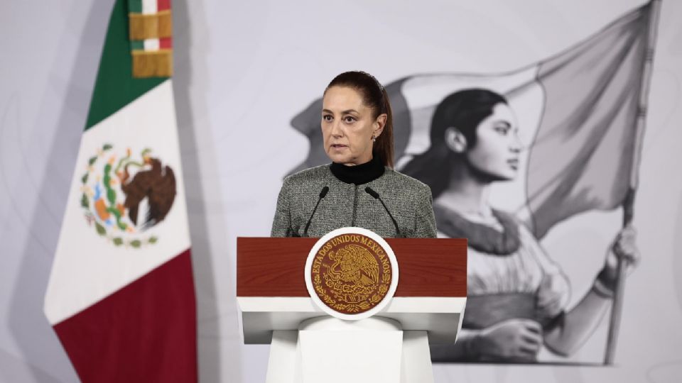 La presidenta de México, Claudia Sheinbaum, en una rueda de prensa.