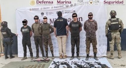 Fuerzas federales detienen a nueve personas en Michoacán