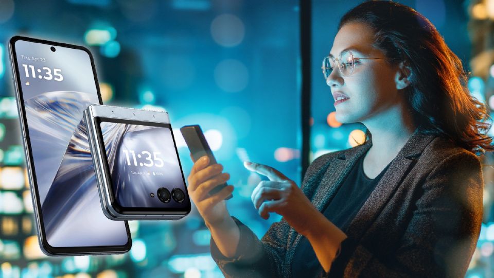 El tono PANTONE Ice Melt dota al Motorola Razr 60 by Swarovski de una elegancia moderna y exclusiva.