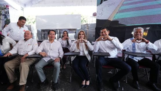 Encabezan Mario Delgado y Alejandro Armenta entrega de mobiliario a 100 planteles de Educación Básica