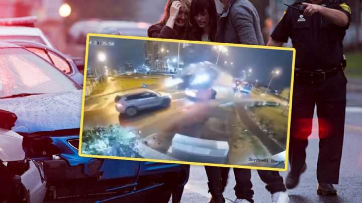 Captan momento en que BMW sale volando sobre varios autos tras perder el control | VIDEO