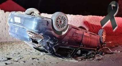 Presunto conductor ebrio vuelca en Periférico de Saltillo y su hijo pierde la vida