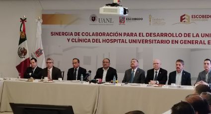 Andrés Mijes firma convenio con la UANL para construir preparatoria y clínica en Escobedo