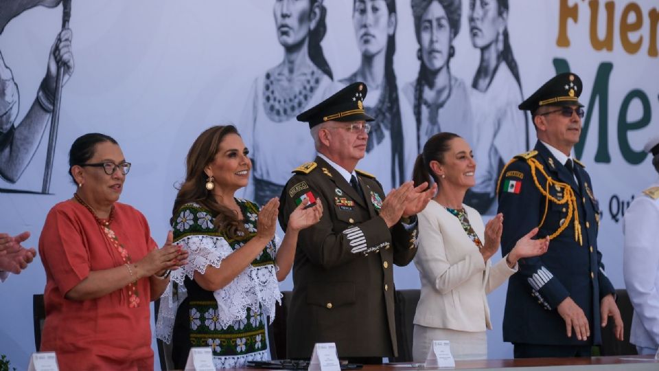 Mara Lezama presente en la ceremonia conmemorativa del 110 Aniversario de la Fuerza Aérea Mexicana e inauguración de la Base Aérea No. 20 en el aeropuerto internacional de Tulum.