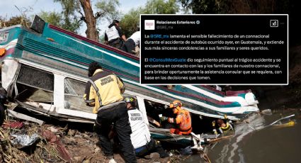 SRE confirma muerte de un mexicano por el accidente de autobús en Guatemala que cayó al río