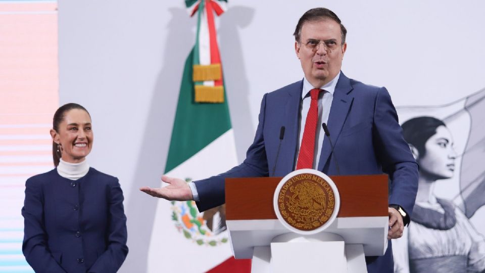 Marcelo Ebrard, secretario de Economía y Claudia Sheinbaum, presidenta de México.