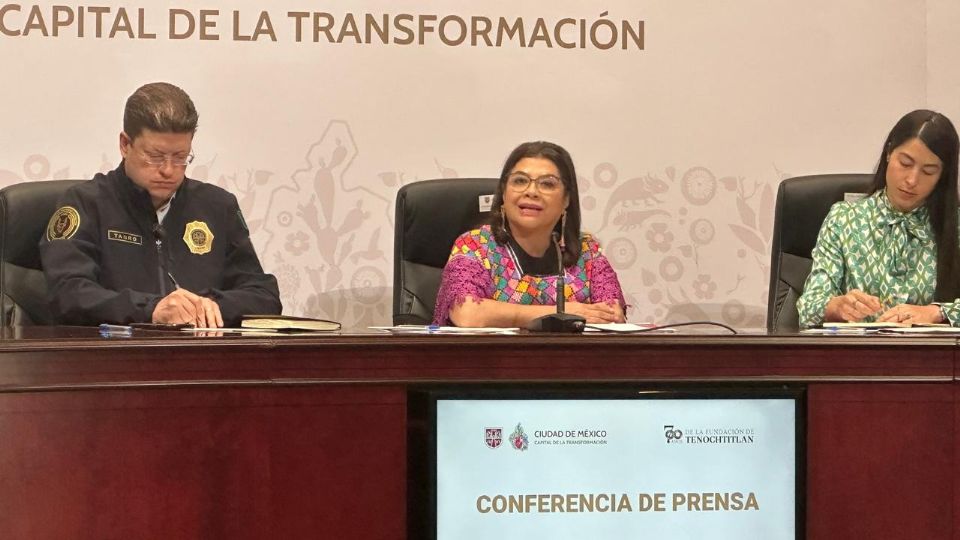 Jefa de Gobierno de la CDMX, Clara Brugada, en rueda de prensa.