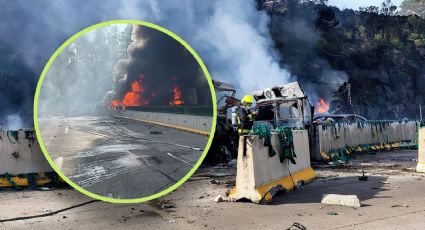 Accidente en la México-Puebla: Imágenes tras carambola e incendio de pipa (videos y fotos)