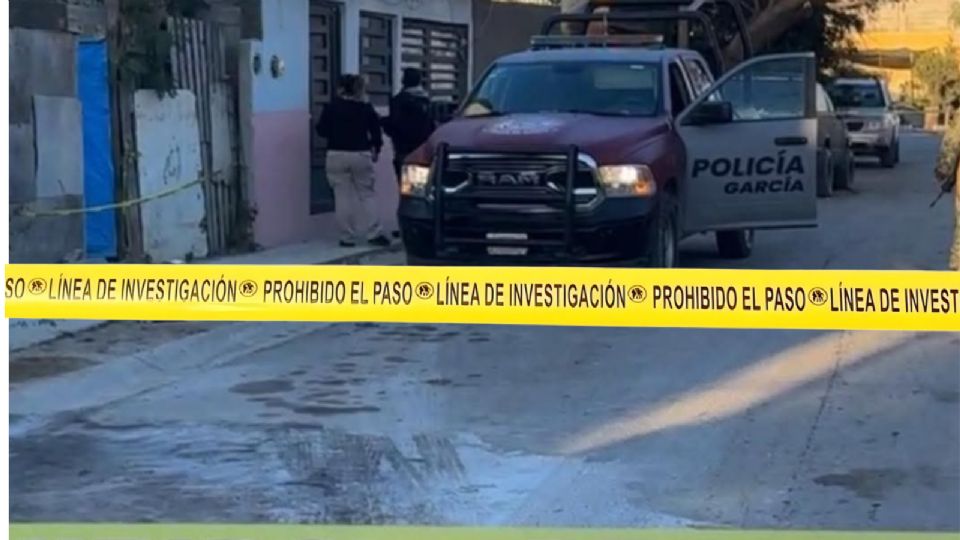 Elementos de la Policía de García acordonaron el área del ataque.