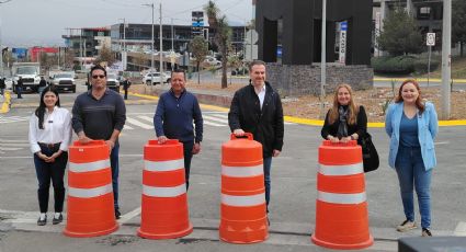 Adrián de la Garza inaugura rotonda en Paseo de los Leones; pero será cerrada por daños