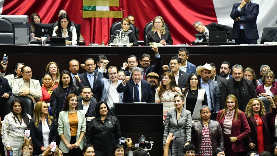 Bancada de Morena en la Cámara de Diputados.