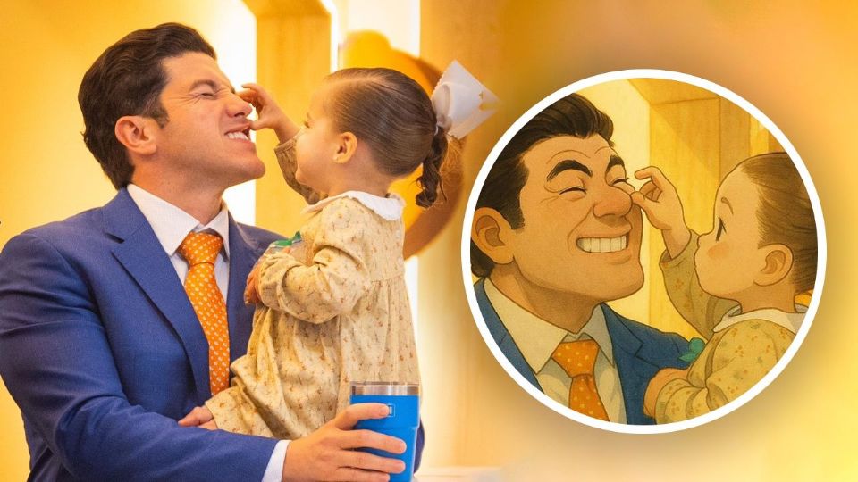 Samuel García y su familia posan al estilo de Studio Ghibli.