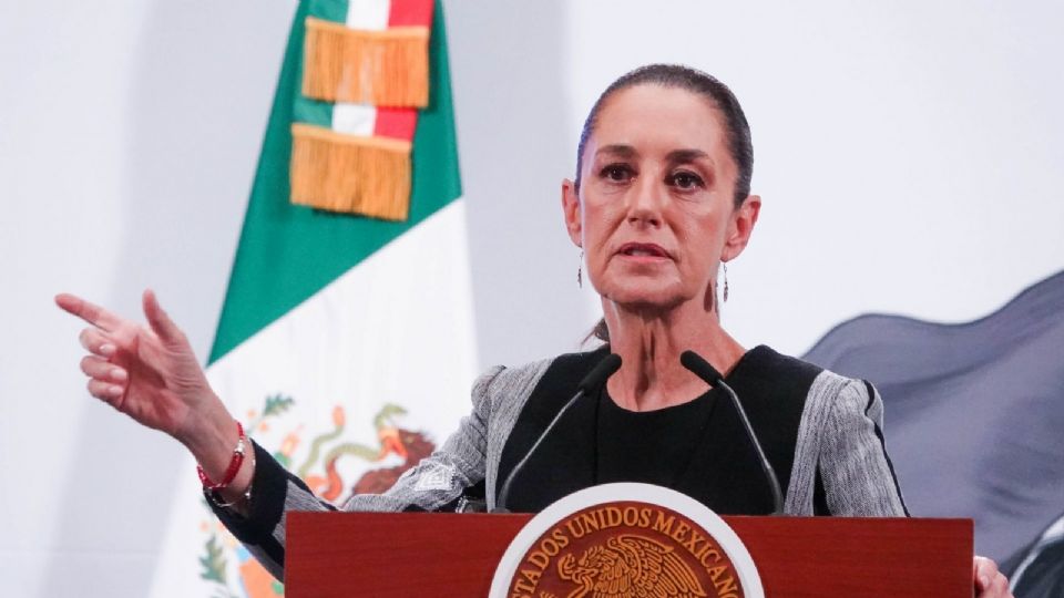 Claudia Sheinbaum Pardo, presidenta de México, durante la mañanera del pueblo.