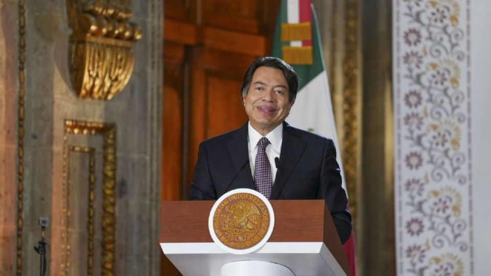 Mario Delgado, secretario de Educación Pública (SEP), durante el festejo del Día de la Maestra y del Maestro.