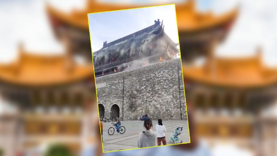 Torre histórica en China se derrumba tras costosa restauración.