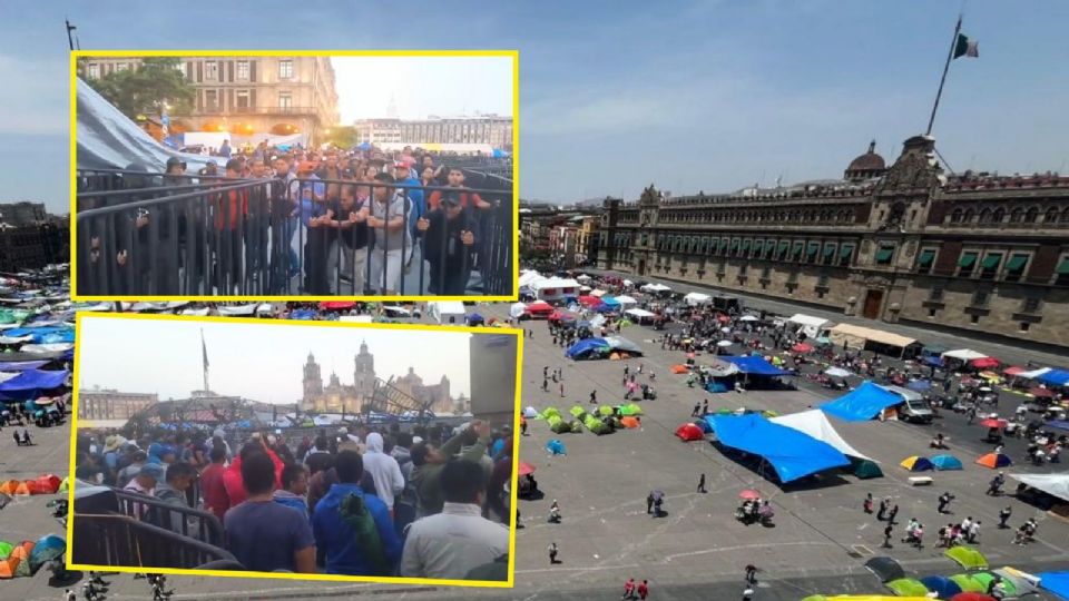 La CNTE sigue con su plantón en el Zócalo de la CDMX.