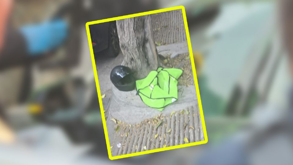 Imagen muestra al presunto sicario (con casco y chaleco) momentos antes del ataque en Calzada de Tlalpan.

