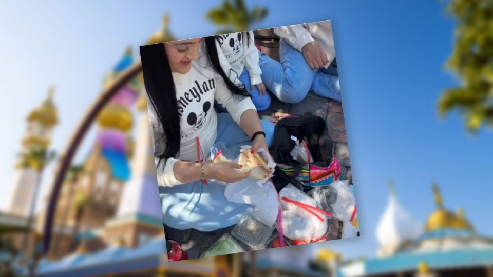 La familia mexicana armó sus tortas con jamón, aguacate y lechuga en una zona de descanso del parque.