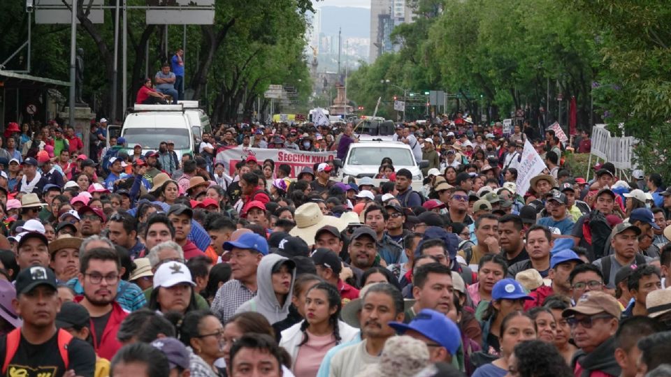 Luego de una mesa de diálogo entre la Secretaria de Gobernación e integrantes de la Coordinadora Nacional de Trabajadores de la Educación (CNTE), los maestros realizaron un mitin.