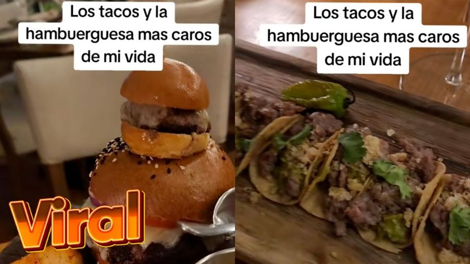 Tacos y hamburguesa se viralizan por su tamaño y alto precio en CDMX