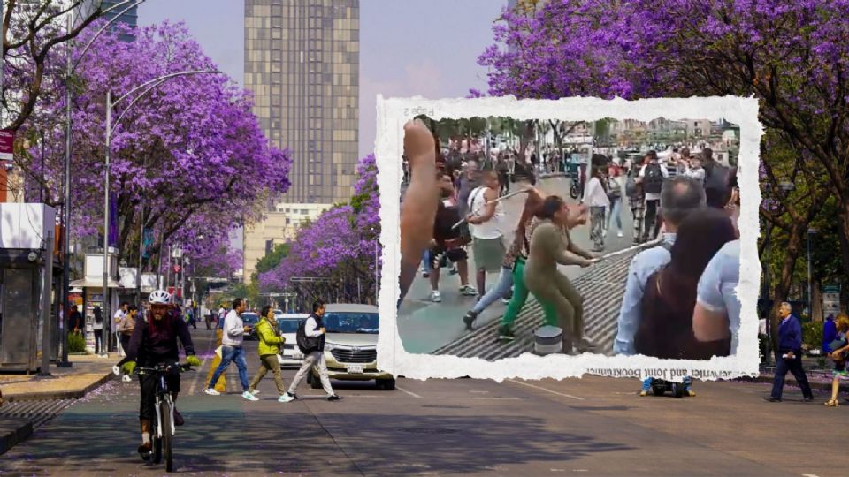 La trifulca obligó al cierre momentáneo de la avenida Juárez, ante la cantidad de mujeres en riña.