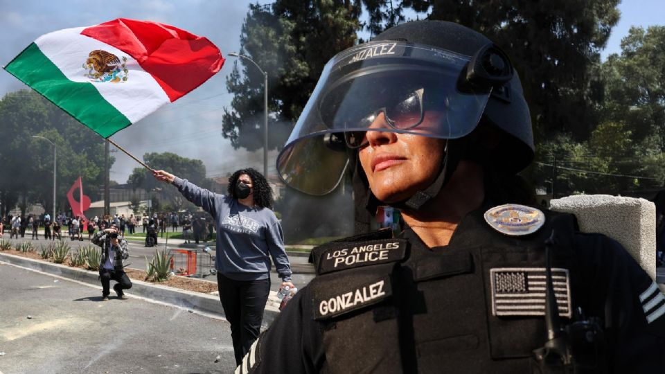Manifestantes en Los Ángeles exigen el fin de las redadas migratorias, mientras autoridades imponen toque de queda.