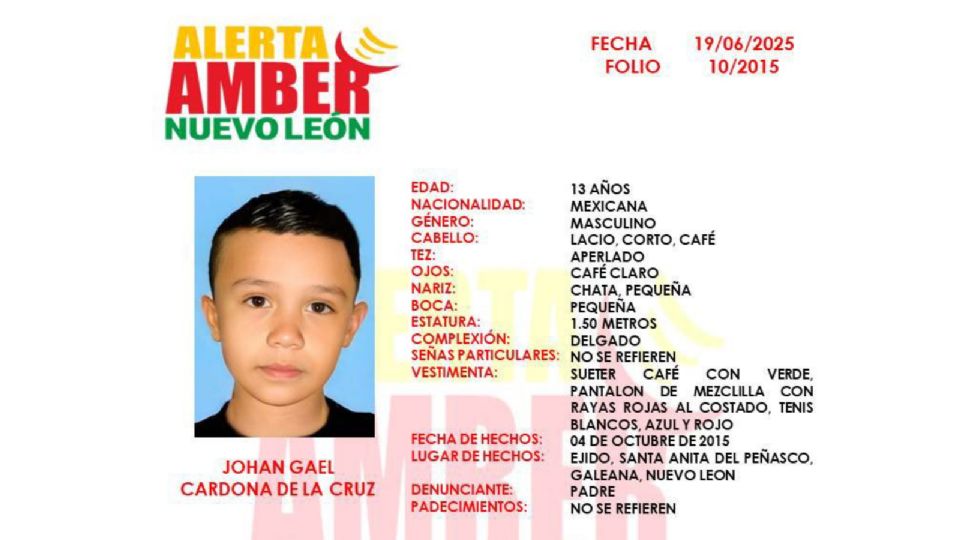 El menor fue visto por última vez en octubre del 2015 en la Comunidad de Santa Anita.