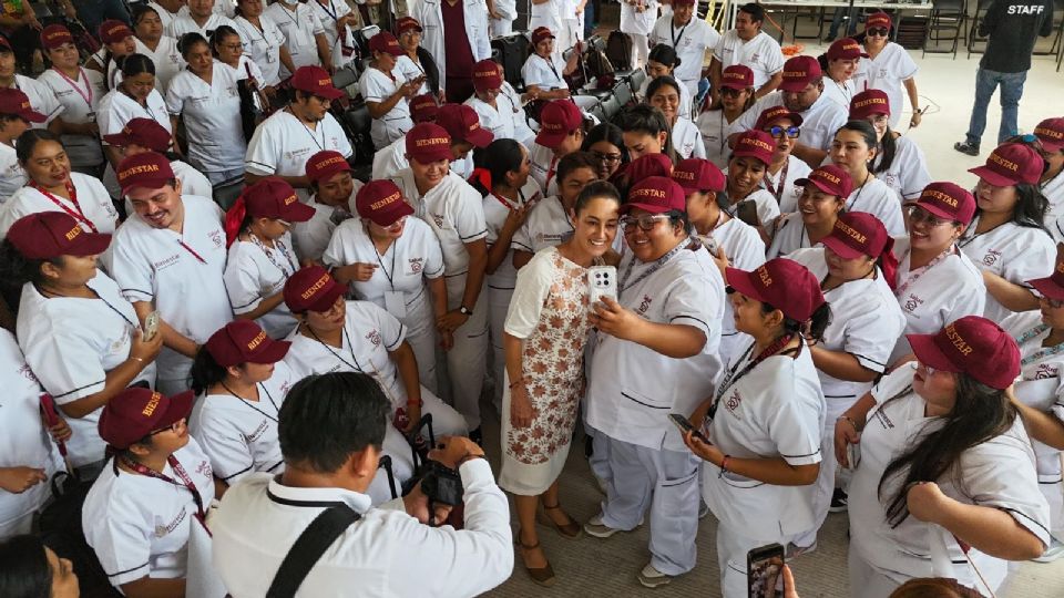Claudia Sheinbaum, presidenta de México en gira por Campeche.