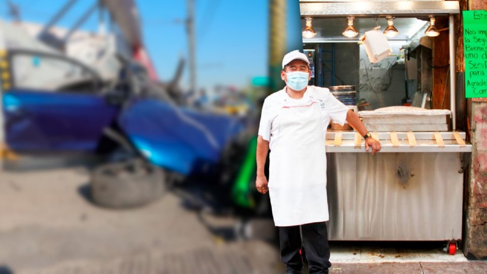 Taquero se salva de choque en Calzada de Tlalpan.