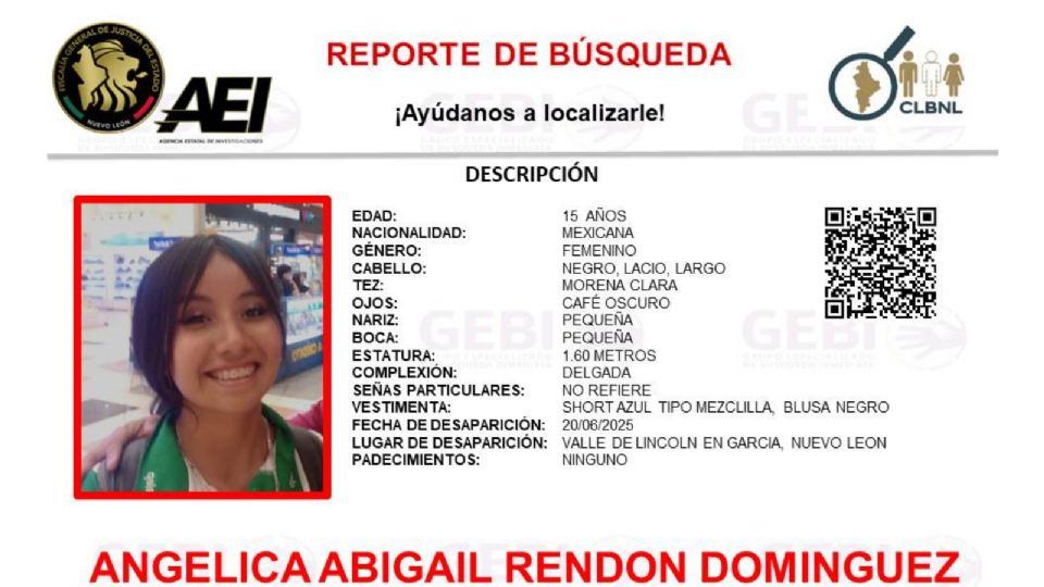 La joven es buscada desde el pasado 20 de junio por sus familiares.