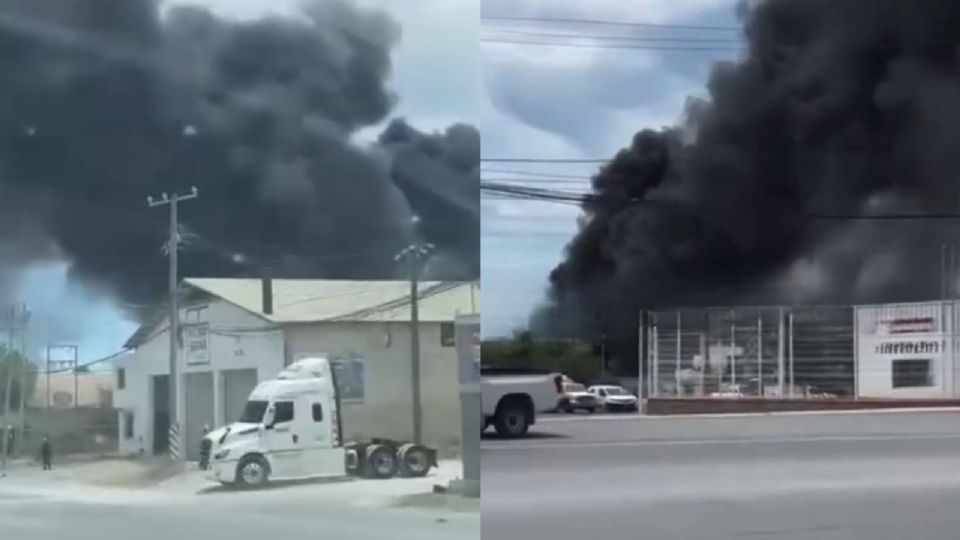 Autoridades atendieron el incendio tras la explosión de un tanque en una empresa ubicada en El Maguey, Allende.