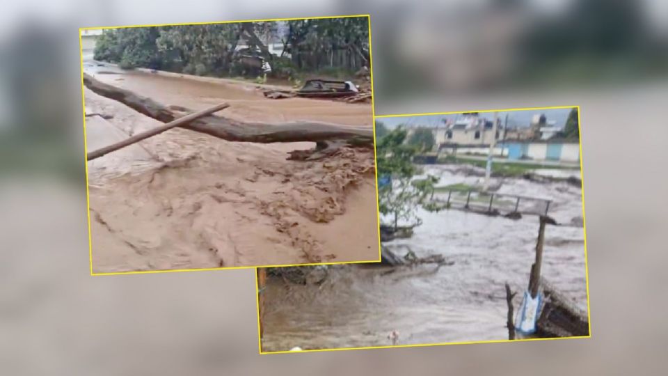 El río causó estragos tras su desborde en Santiago Tianguistenco.