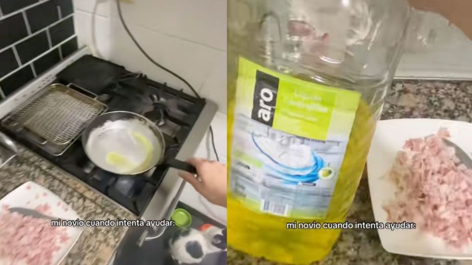 VIDEO | Le hace sorpresa a su novia, pero sale mal al confundir el aceite con el jabón