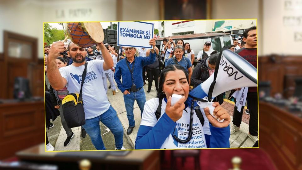 Rafael Guerra Álvarez, presidente del Poder Judicial de la Ciudad de México, sostuvo una reunión con representantes de los trabajadores en paro para intentar resolver el conflicto