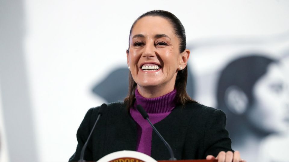 La presidenta de México Claudia Sheinbaum, durante una rueda de prensa matutina en Palacio Nacional.