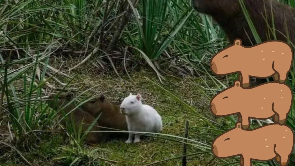Capibara albino se hace viral, aunque su esperanza de vida es mucho menor