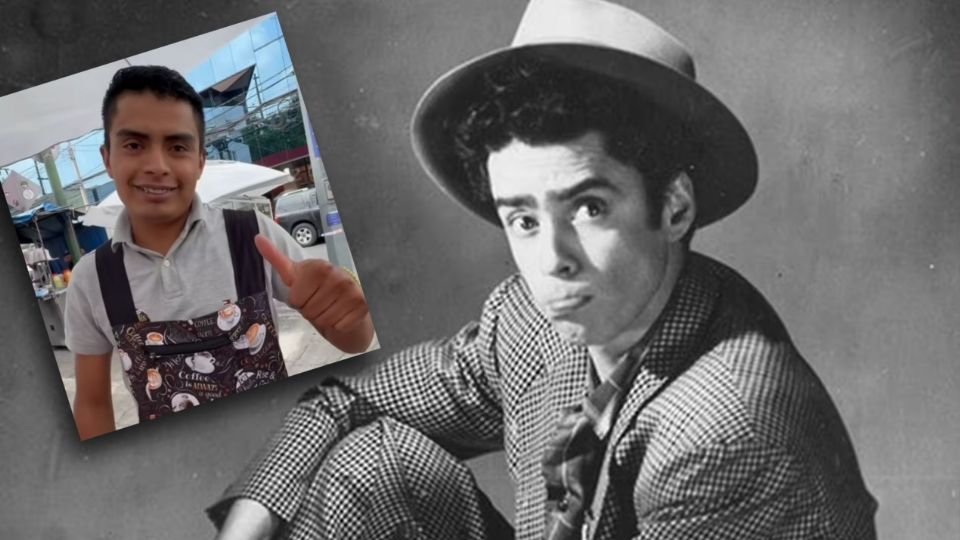 Nieto de Resortes se gana la vida vendiendo café y tortas, sin montarse en la fama de su famoso abuelo.
