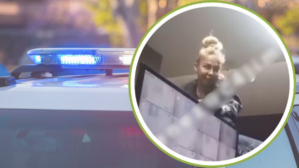 Captura del video donde la mujer peruana agrede a la guardia de seguridad en la colonia Narvarte, CDMX.