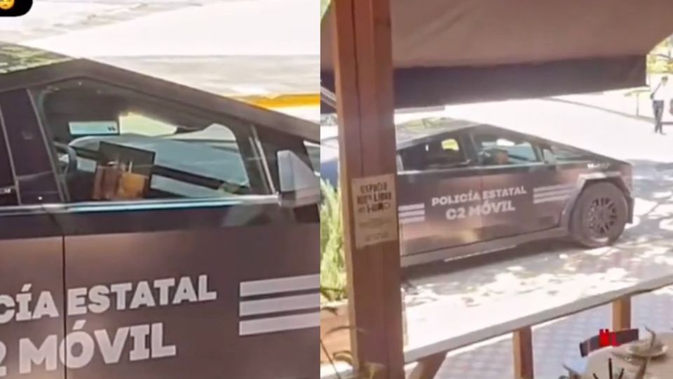 VIDEO | Captan a policía viendo Netflix arriba de una Cybertruck en plena calle en Guadalajara