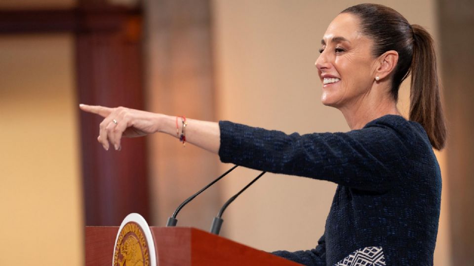 Claudia Sheinbaum, durante una rueda de prensa en Palacio Nacional de la Ciudad de México (México).