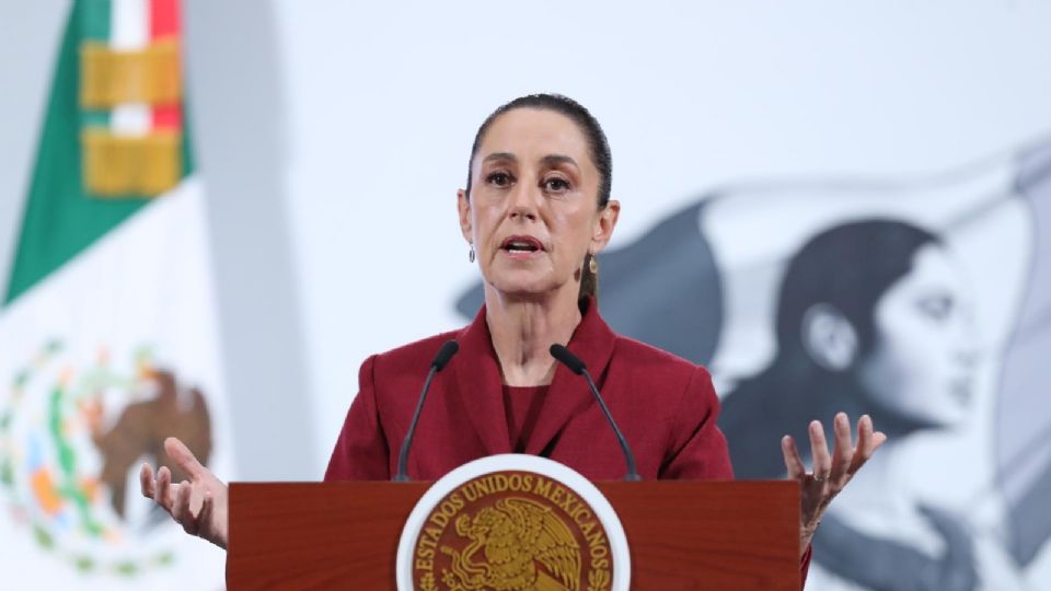 La presidenta de México, Claudia Sheinbaum, durante una rueda de prensa este miércoles.
