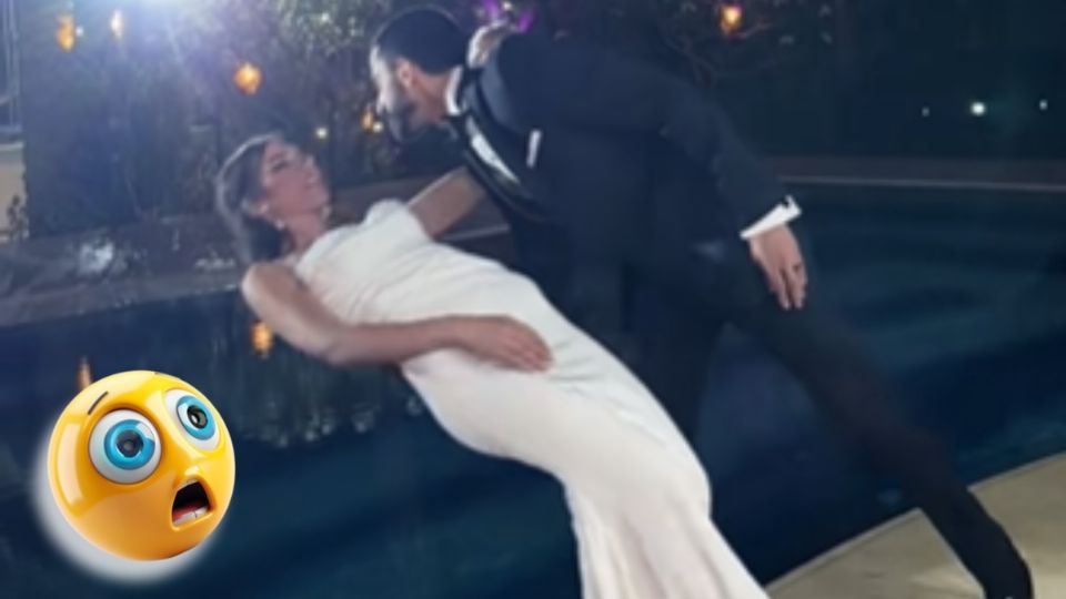 Hombre deja caer a su esposa en alberca y todos lo critican por tendencia viral de humillar a las mujeres.