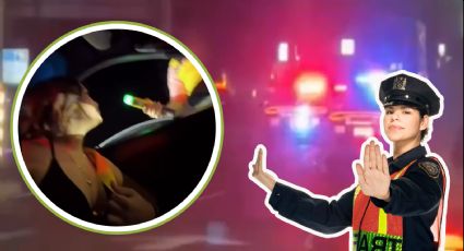 VIDEO | Policía toma prueba del alcoholímetro a copiloto en Monterrey